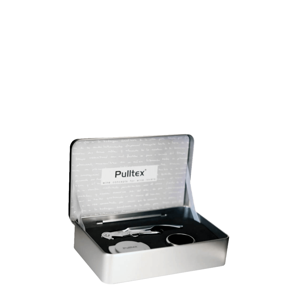 Caixa Metálica - kit com saca-rolha, corta-cápsula e corta-gota (Pulltex)